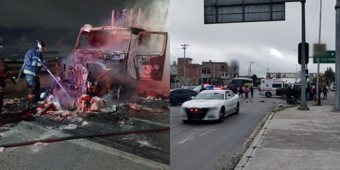 Afectaciones al tránsito vehícular por percances en Puebla / Foto Redes Sociales GN Carreteras/ San Jerónimo Caleras