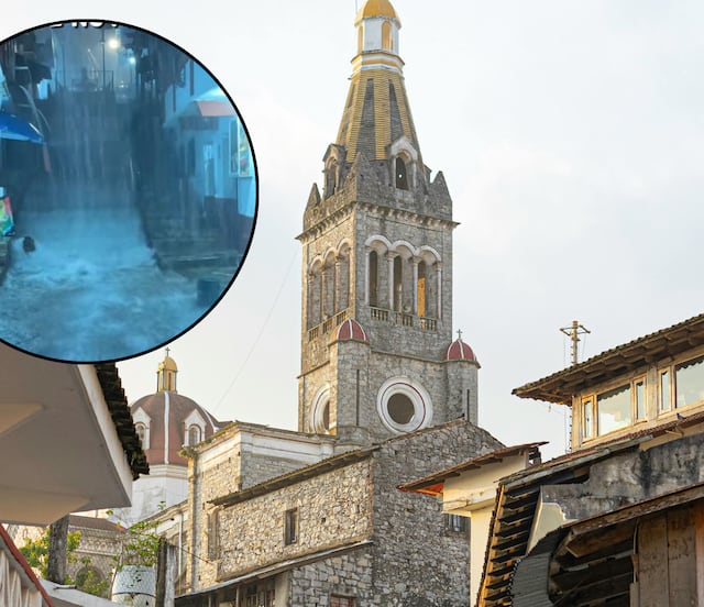 VIDEO Lluvia convierte a este Pueblo Mágico en la “Venecia de Puebla”