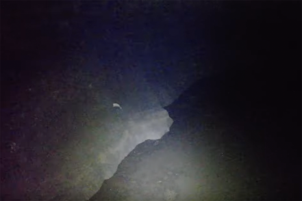 Así se ve el socavón en Puebla de noche