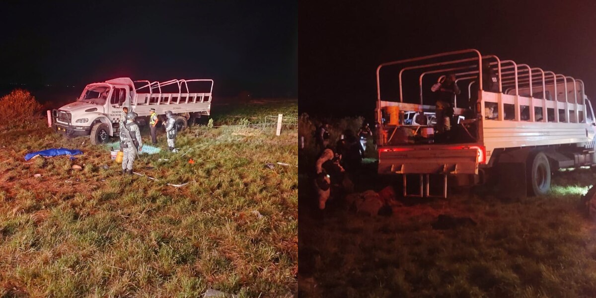 Camión de la Guardia Nacional vuelca en la autopista Cuacnopalan-Oaxaca; hay un fallecido y 21 lesionados