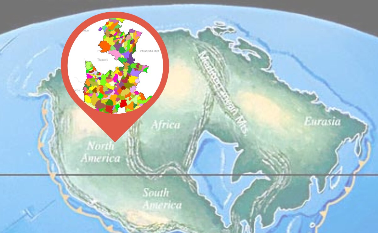 Este mapa muestra dónde podría estar Puebla en 250 millones de años