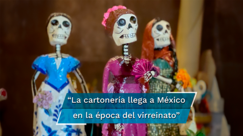 Catrinas elaboradas en cartonería