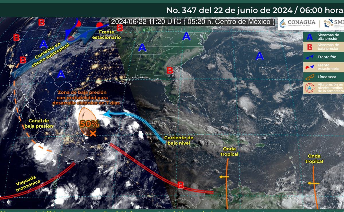 El ciclón Beryl es monitoreado por el  Servicio Meteorológico Nacional | Foto: X @conagua_clima