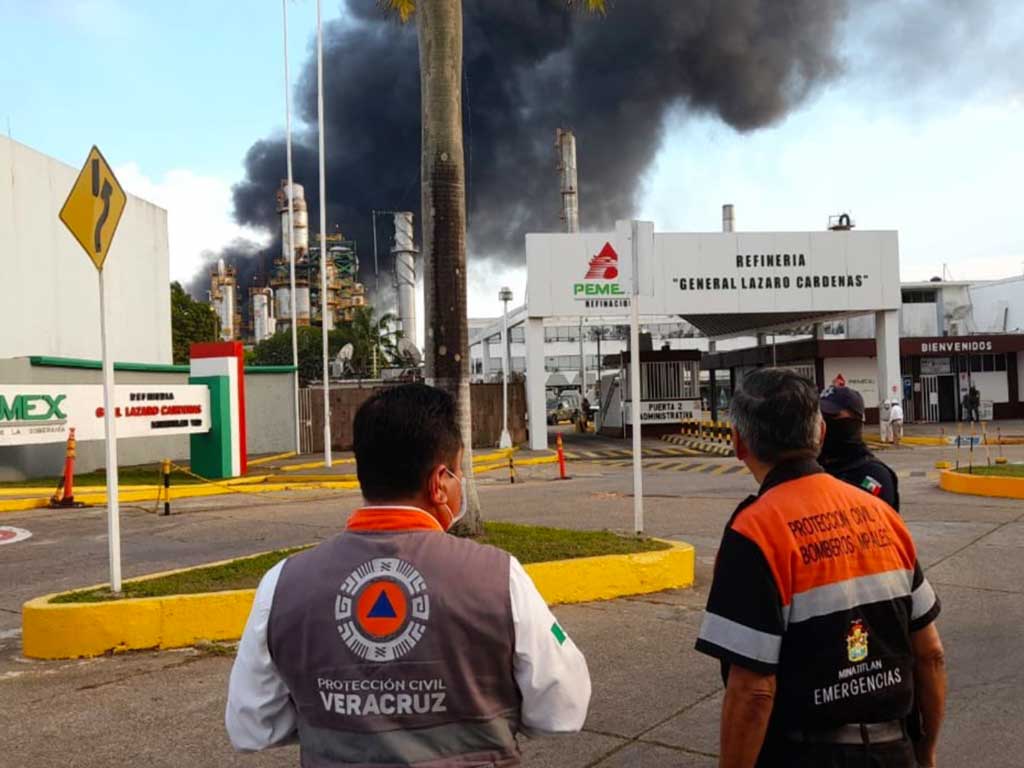 Pemex confirma 6 heridos por incendio en la refinería Lázaro Cárdenas en Minatitlán, Veracruz