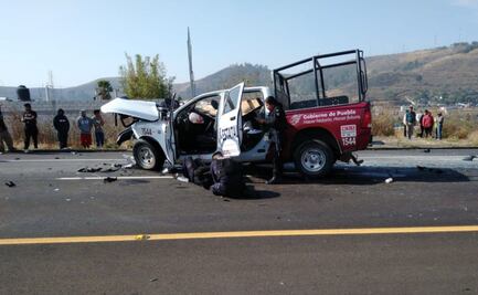 Choca patrulla estatal en la Puebla-Atlixco y deja un policía muerto
