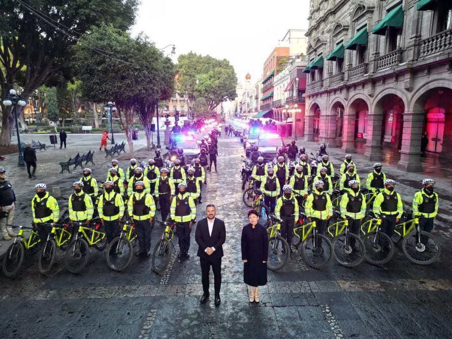 Adán Domínguez aumentó el equipamiento de las fuerzas de seguridad | Foto: Ayuntamiento de Puebla