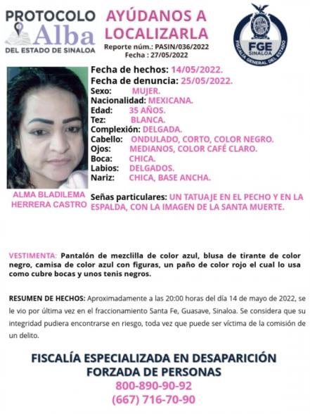 Emiten en Sinaloa 7 alertas de búsqueda: entre desaparecidos está una madre de familia y sus 4 hijos