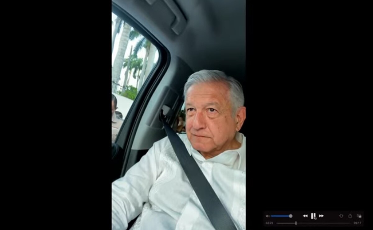 Con bloqueo CNTE obliga a AMLO a dar mañanera desde su camioneta