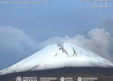 Monitoreo del volcán Popocatépetl, 23 de junio 2021
