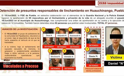 Suman siete detenidos por el linchamiento de Daniel Picazo en Huauchinango, Puebla
