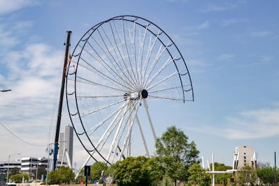 Desmantelan estructura de la Estrella de Puebla en Angelópolis