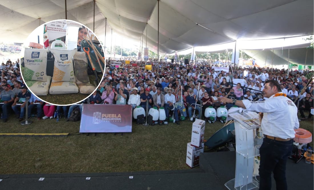 Insumos y tecnología para el campo impulsan soberanía alimentaria en Tenampulco: Armenta | Foto: Gobierno de Puebla.