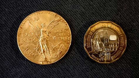 ¿Cuánto mide un Centenario de oro? Así se ve si lo comparas con las monedas de 20 pesos