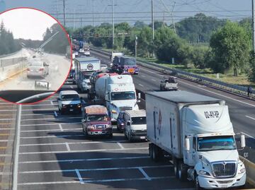 VIDEO Disparan y hieren a trailero en un intento de asalto en la autopista México-Puebla