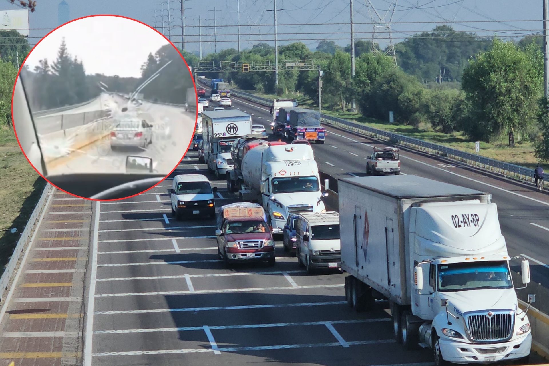 VIDEO Disparan y hieren a trailero en un intento de asalto en la autopista México-Puebla