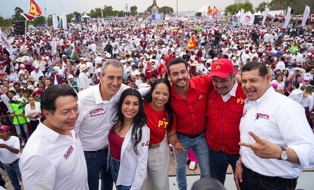 Claudia Sheinbaum estuvo con Alejandro Armenta y Pepe Chedraui en sus cierres de campaña | Foto: Especial