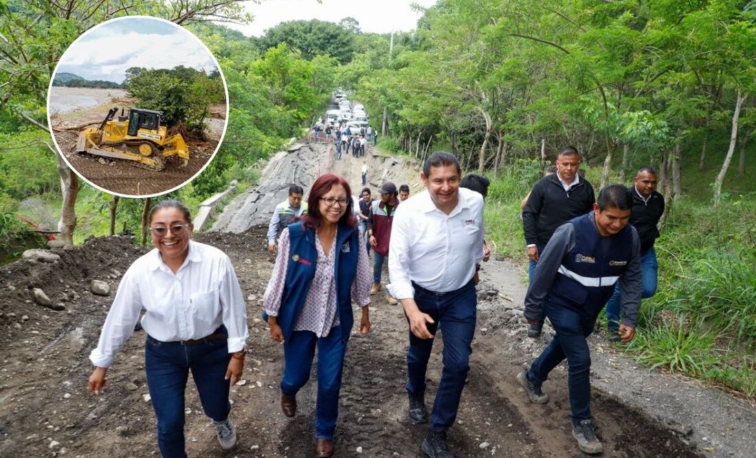 Reabren caminos y entregan víveres en Pantepec | Foto: Gobierno de Puebla.