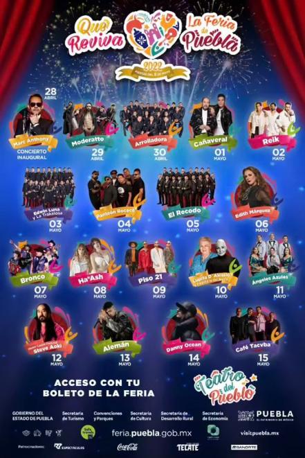 Conciertos gratis en la Feria de Puebla 2022