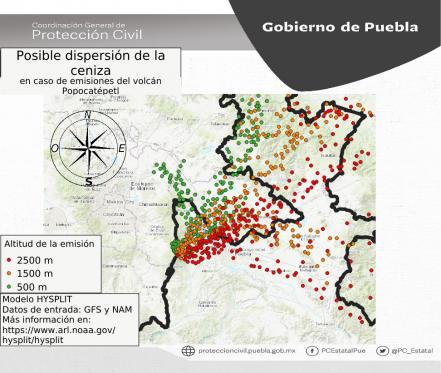 Monitoreo del volcán Popocatépetl, 20 de mayo 2021