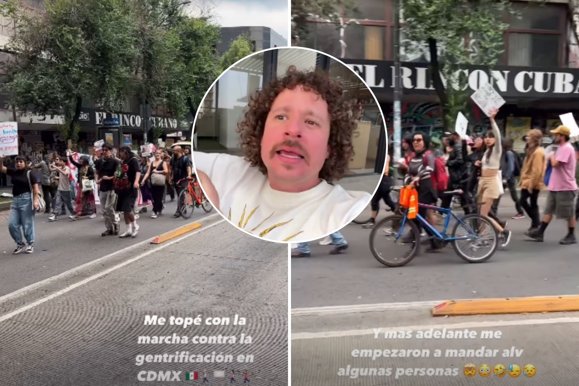 VIDEO Así reaccionó Luisito Comunica tras insultos en marcha contra la gentrificación en CDMX
