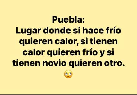 Frío en Puebla provoca memes sobre el clima 