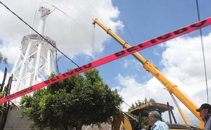 FGE investiga desplome del tanque elevado en Texmelucan