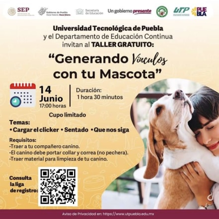Universidad de Puebla ofrece clases en compañía de tu perrito