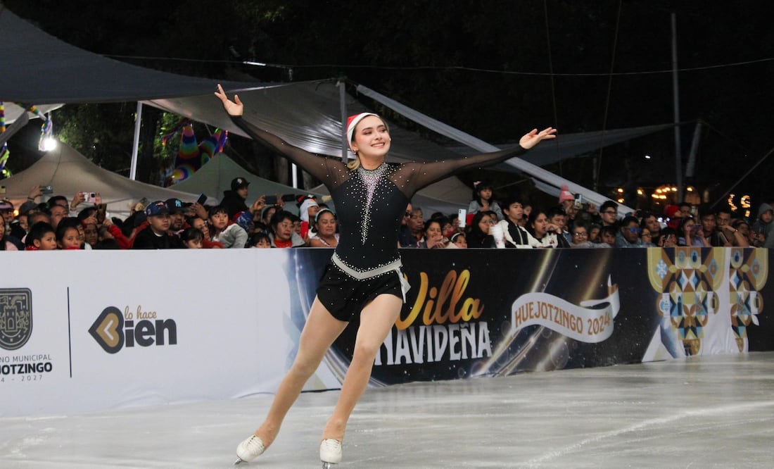 Puedes patinar en hielo muy cerca de la ciudad de Puebla / Foto: Facebook Huejotzingo Uniendo Familias