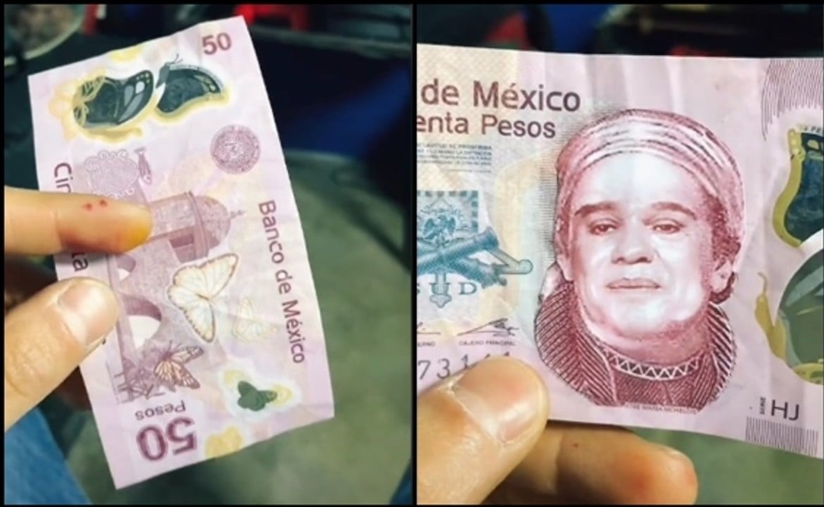 Falso que estén circulando billetes de 50 pesos con el rostro de Juan Gabriel