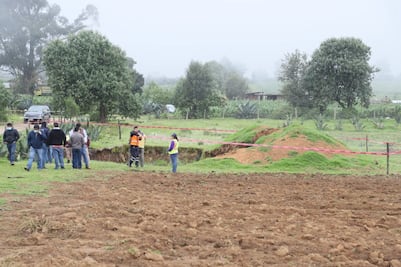 ¡Cuidado! Acordona Protección Civil nuevo socavón de Puebla en Ahuazotepec