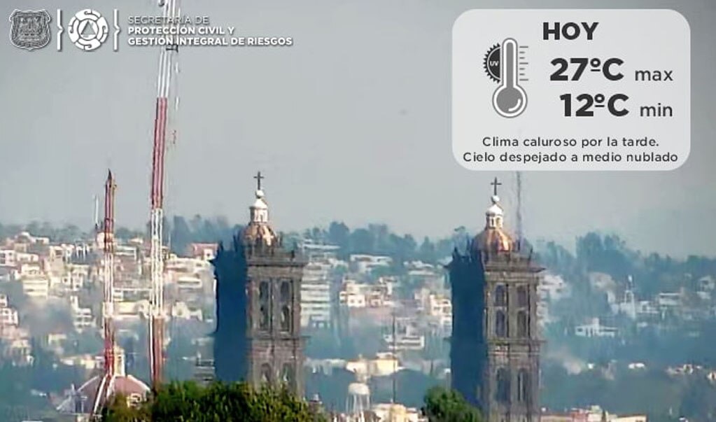 Pronóstico  de clima para Puebla, 2 de mayo 2021