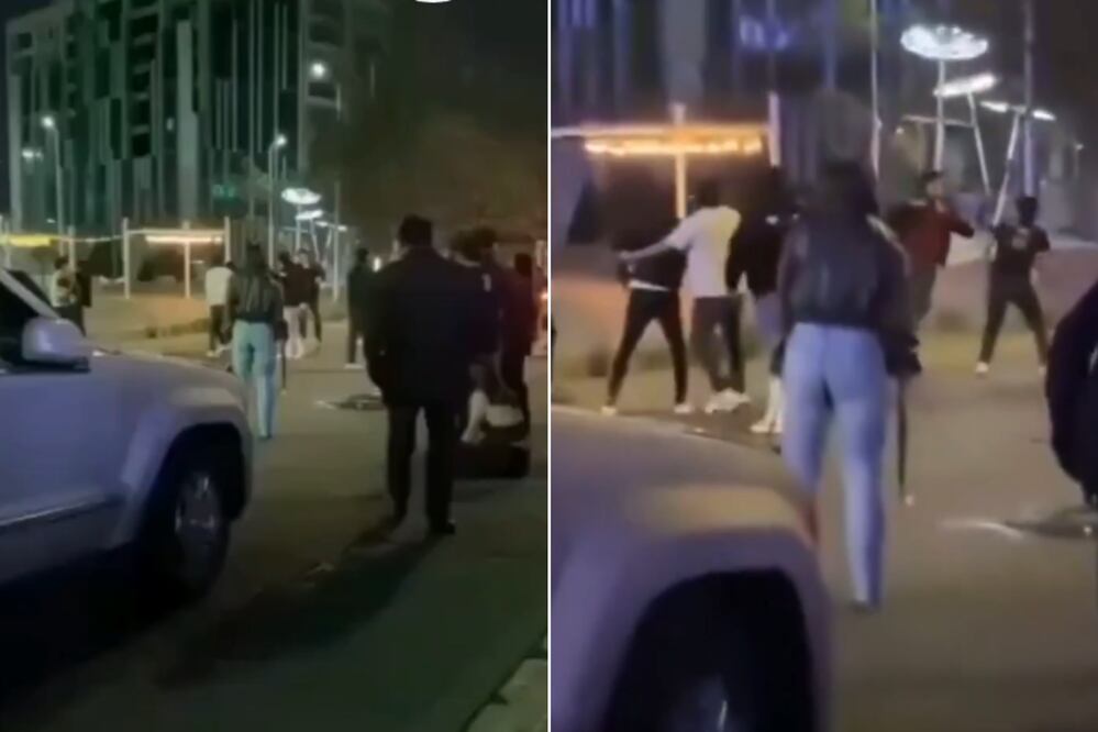 Foto: En el video se observa a varios jóvenes intercambiando golpes en Isla Angelópolis / Captura de video en redes sociales