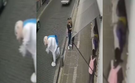 Botarga del Doctor Simi estuvo cerca de ser atropellada en Puebla