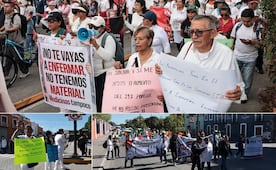 Trabajadores del IMSS protestan de nuevo en las calles de Puebla por falta de medicinas e insumos