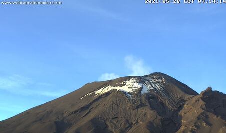 Monitoreo del volcán Popocatépetl  hoy 28 de mayo 2021