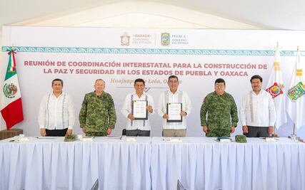 Gobernadores de Puebla y Oaxaca firman convenio de seguridad