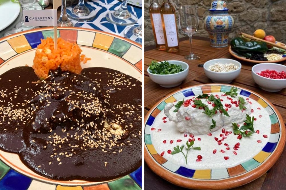 Come los mejores chiles en nogada y mole poblano en Puebla | Foto: FB Casareyna