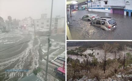 VIDEOS Granizo y ráfagas de 15 kilómetros por hora inundan otra vez las calles de Puebla