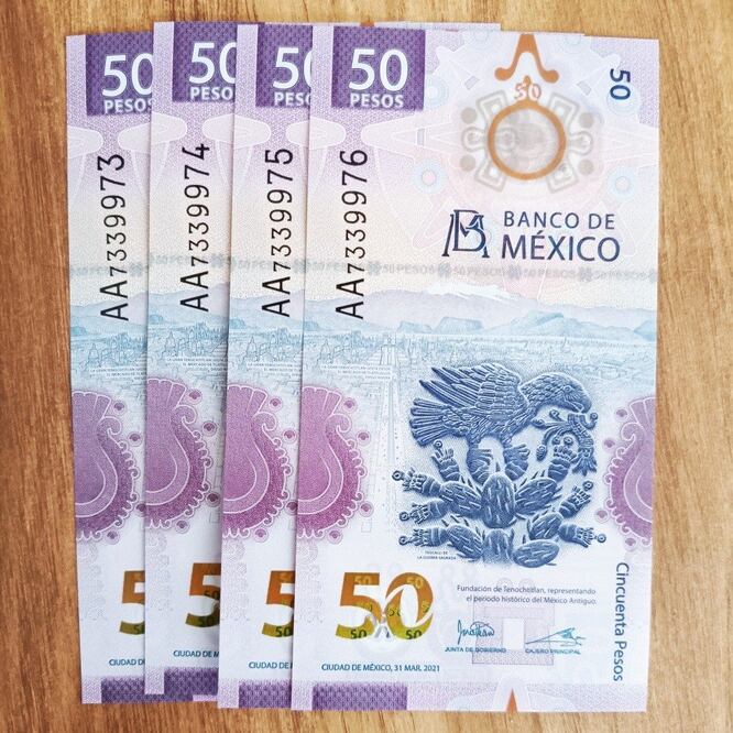 El billete de ajolote de 50 pesos es uno de los más cotizados | Foto: Mercado Libre
