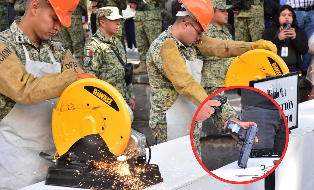 El armamento asegurado o donado queda a cargo del área de destrucción de materiales de guerra del ejército | Foto: Gobierno del Estado