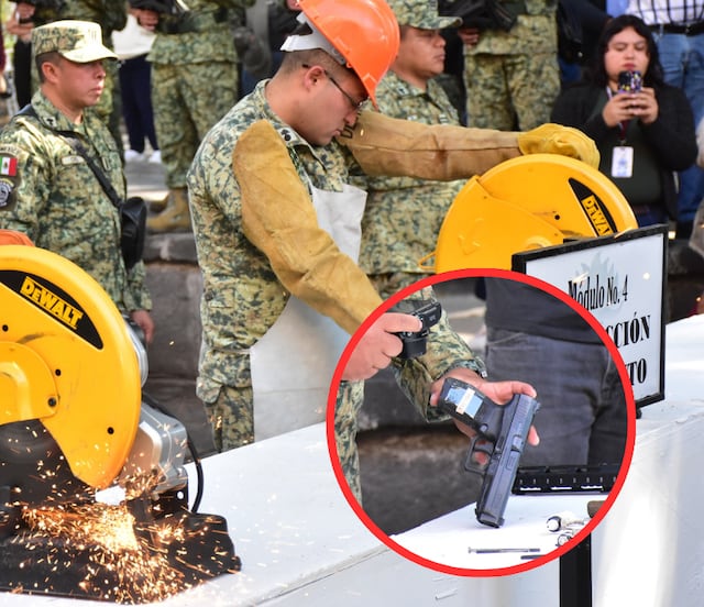 Continúa campaña de desarme en Puebla; Ejército destruye 156 armas de fuego