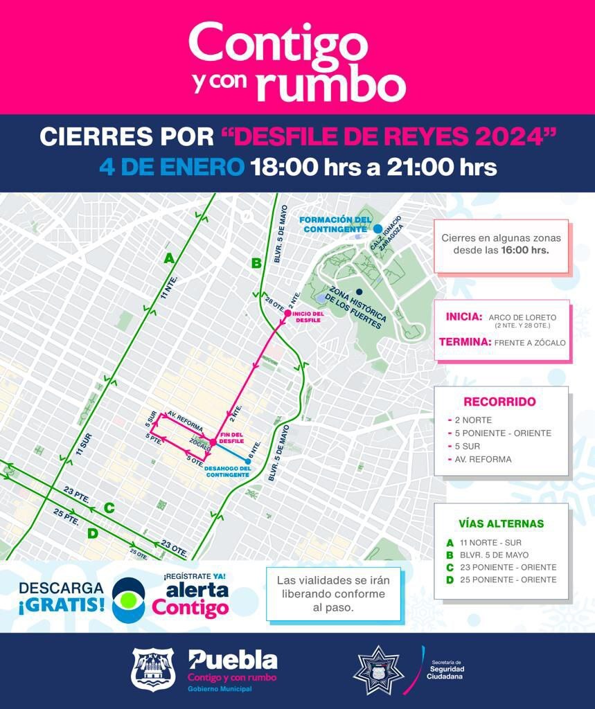 El presidente municipal Adán Domínguez presentó el Desfile de Reyes Magos | Agencia Es Imagen para El Universal Puebla