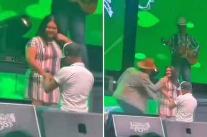 VIDEO: Hombre le pide matrimonio a su novia en un concierto, pero...¡es casado!