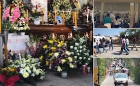 Con música y globos blancos, realizan el velorio de las víctimas de la masacre en Tehuitzingo
