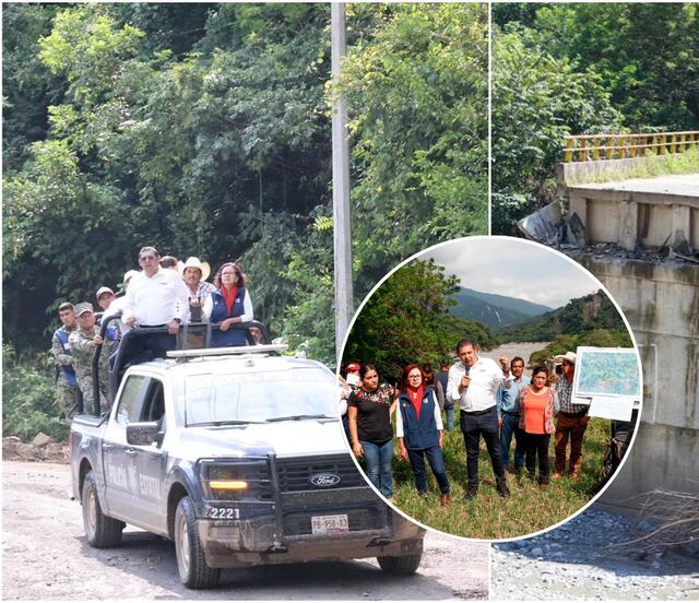 Gobierno federal y estatal reabren accesos a Tlacuilotepec; reconstruirán puente derribado por lluvias