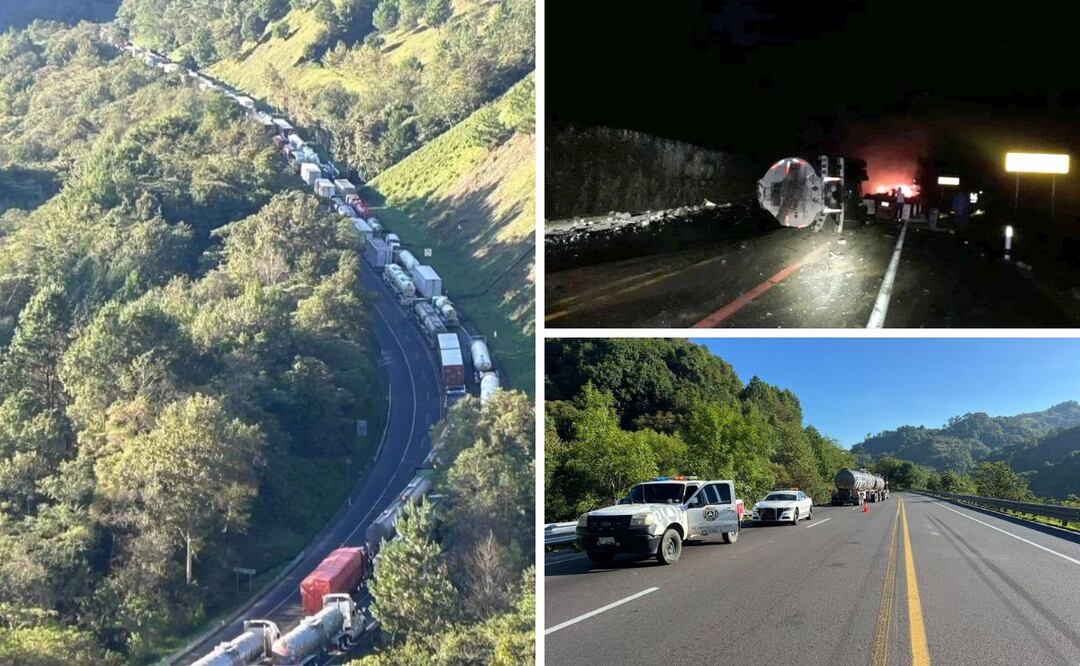 Hasta la tarde de este domingo 7 de julio sigue cerrada la autopista México-Tuxpan | Fotos : PC Estatal Puebla