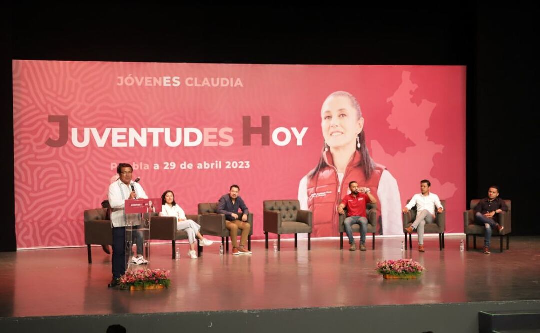 Julio Huerta encabeza el evento “JuventudES Hoy”en apoyo a Claudia Sheinbaum, jefa de gobierno de la Ciudad de México. | Foto: Agencia Es Imagen para El Universal Puebla