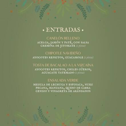 Menú y paquetes navideños para grupos en Augurio Restaurante Puebla