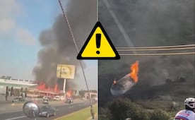 Explota pipa de gas LP en el Arco Norte; hay dos muertos y una lesionada