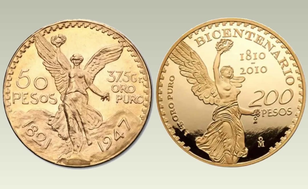 Ambas monedas conmemoran la Independencia de México. Foto: Especial